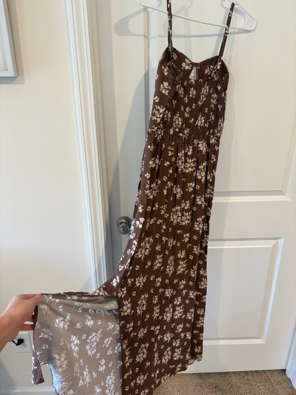 Second Generation Brown Floral Maxi Dress Size M – Cottagecore Midi/Maxi